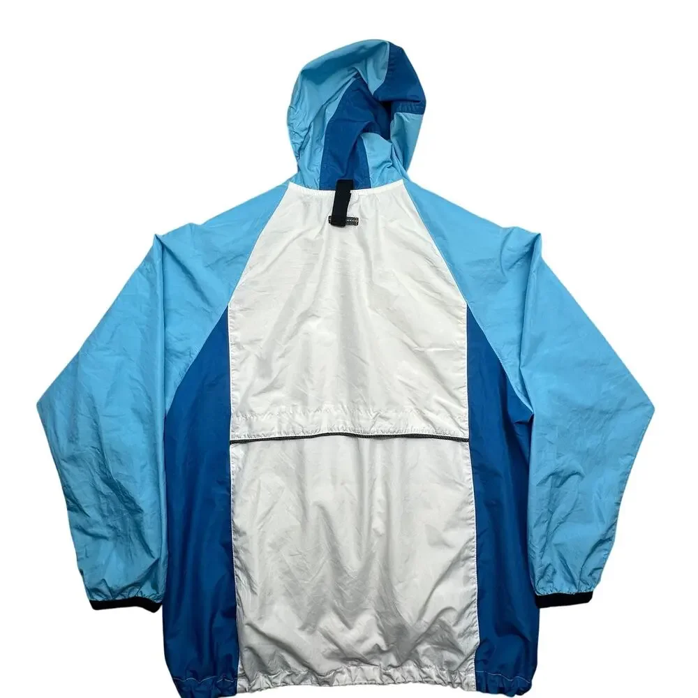 Vintage Nike Anorak 1/2 Colorblock Blue Windbreaker Jacket Womens Large Hooded